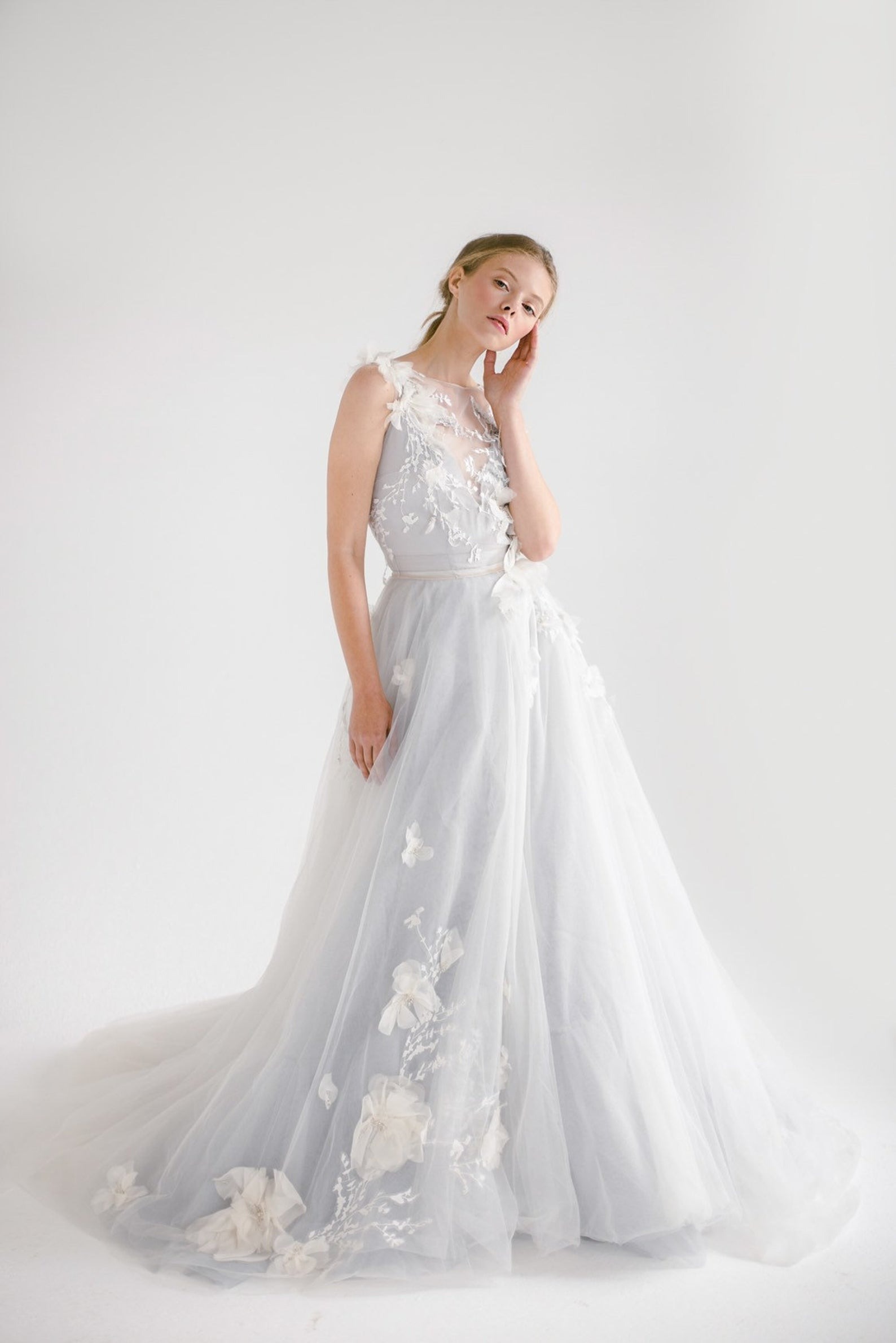 tulle floral online wedding dresses from Mywony Bridal on Etsy