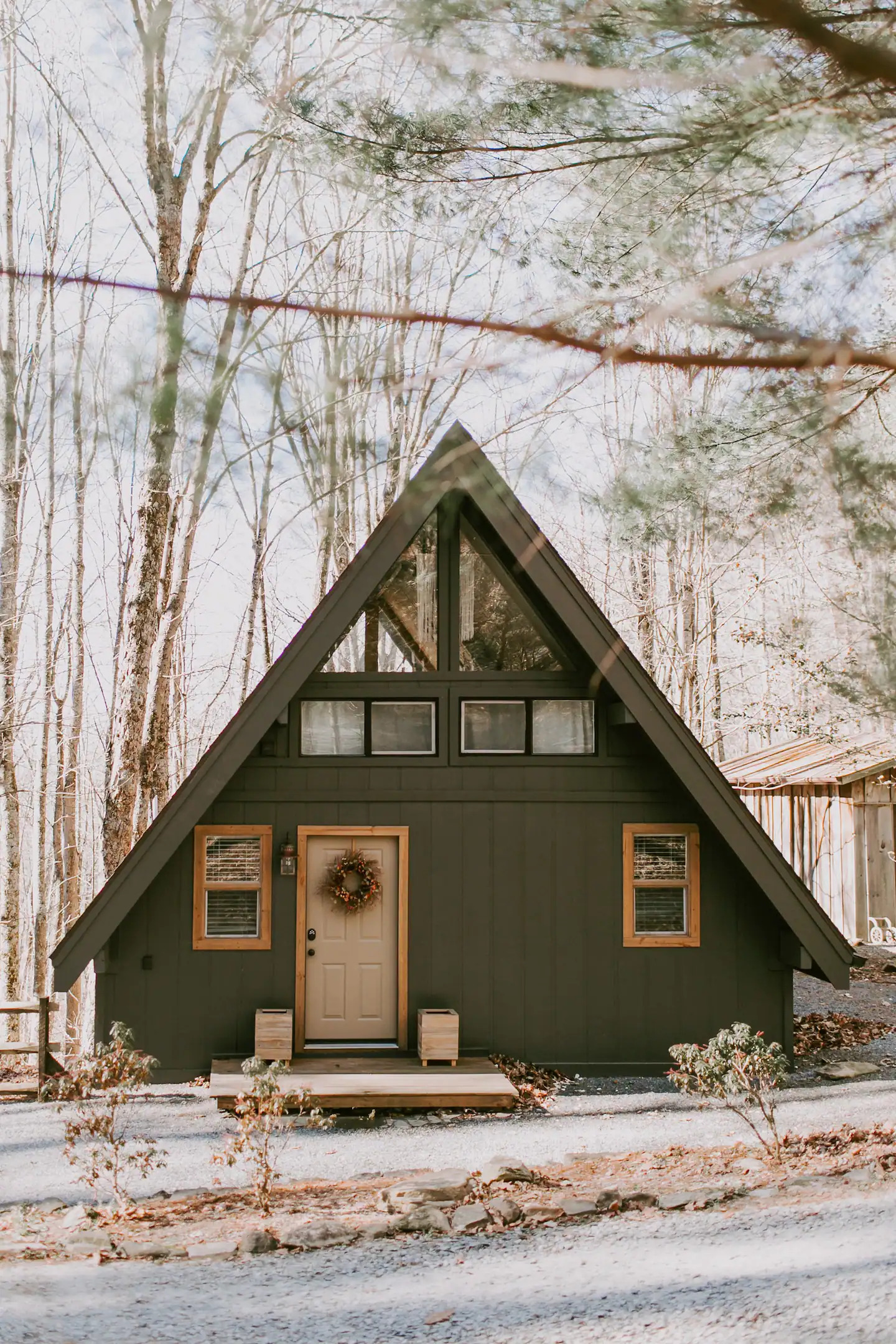 romantic airbnb a-frame cabin