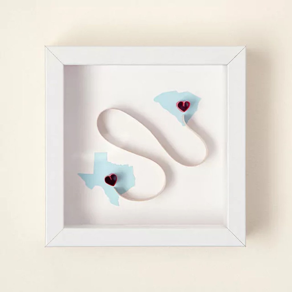 3D state art print personalized best long distance relationship gifts for her