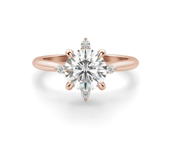 compass classic round diamond elegant simple engagement rings