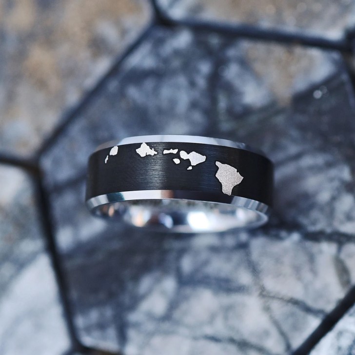 country engraved on unique mens tungsten wedding bands