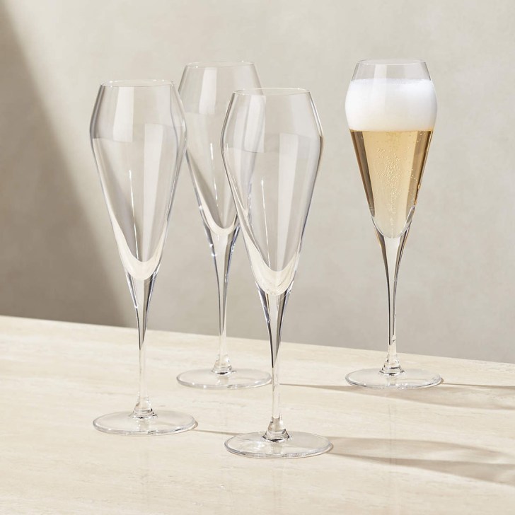 crystal best tulip champagne glasses with elongated body