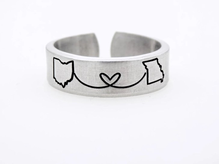 cute engraved states ring best long distance relationship gifts for her