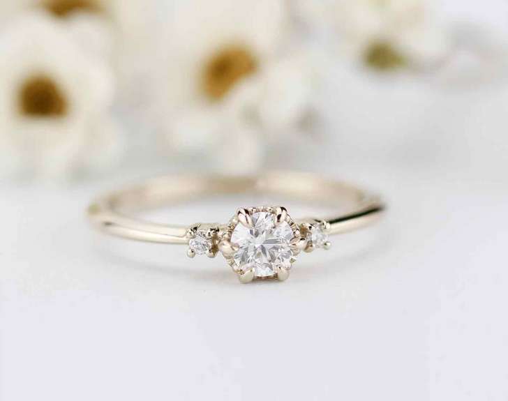 small minimalist diamond elegant simple engagement rings
