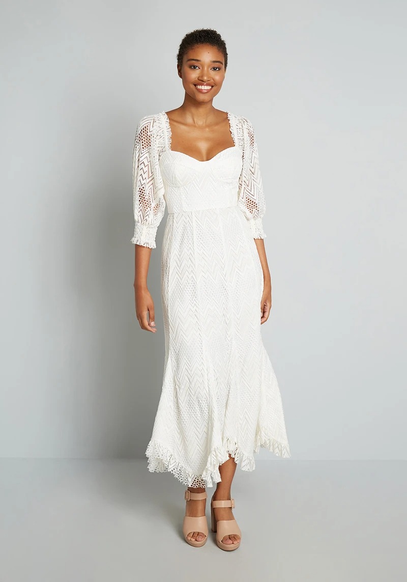 eccentric lace long sleeve wedding dresses online from ModCloth