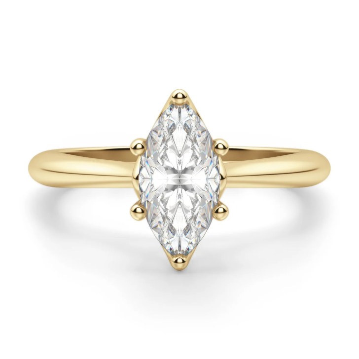 marquise-cut solitaire diamond elegant simple engagement rings