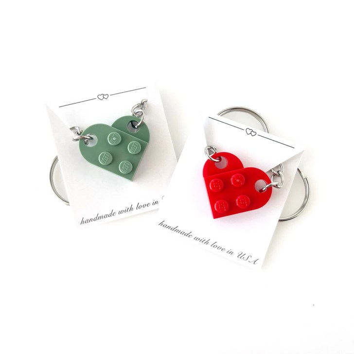 matching lego heart keychains cute best long distance relationship gifts