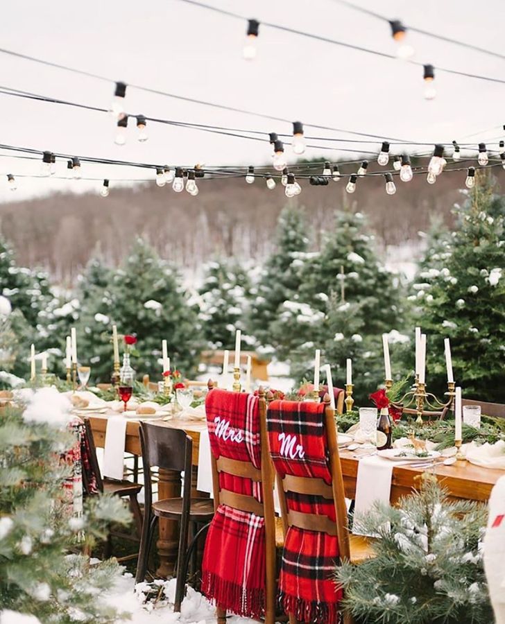rustic best Christmas wedding ideas personalized holiday scares for couples