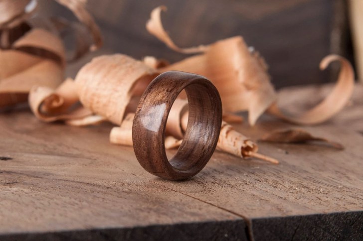 walnut mens wood wedding ring